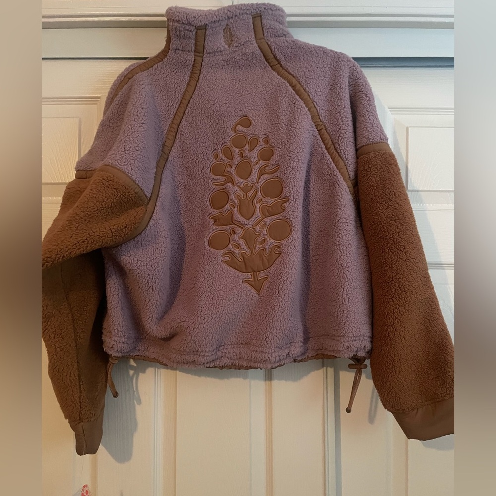 Free people movement mountain high logo half zip fleece